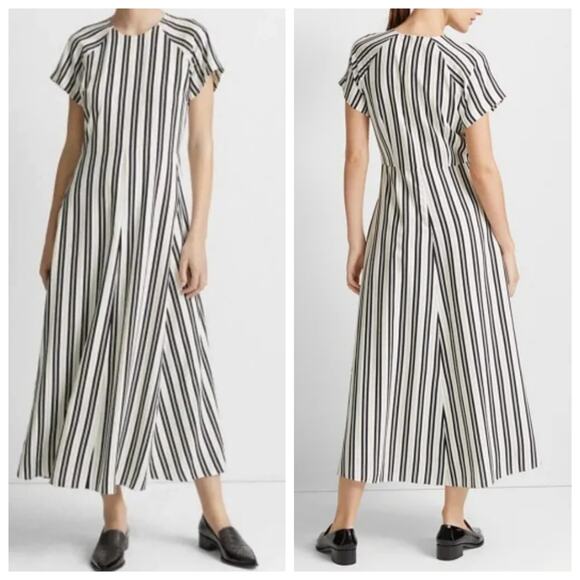 Club Monaco Striped Midi Dress - Picture 1 of 12